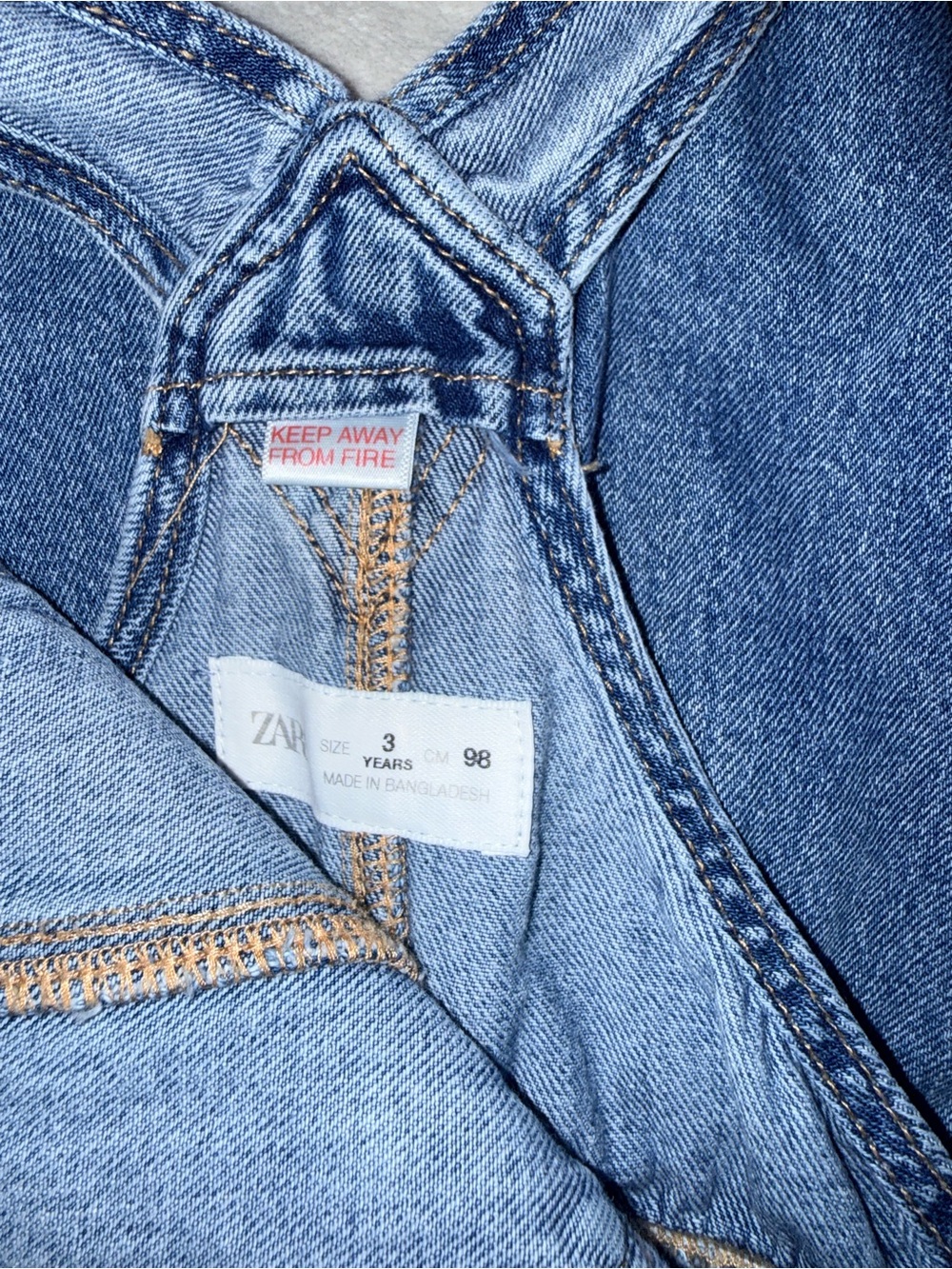 Zara Light Blue Denim Overalls - Kids